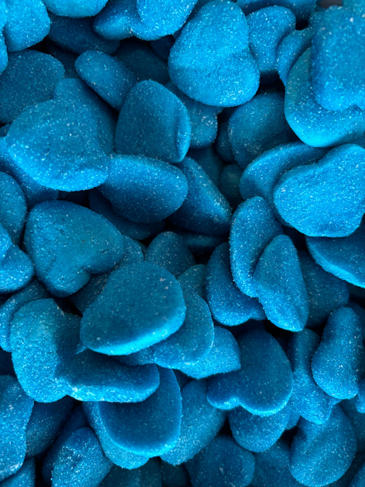 Jelly Filled Blue Hearts 400g