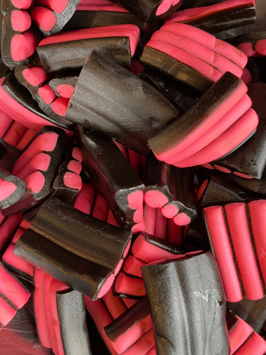 Finnish Liquorice Strawberry Stripes 300g