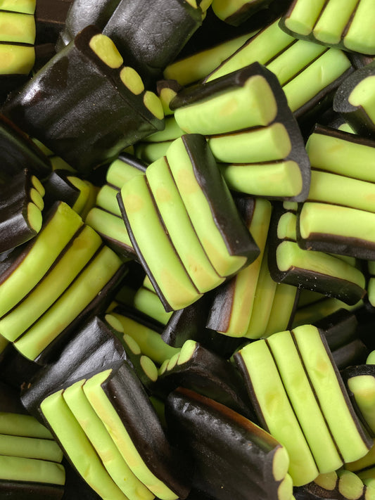 Finnish Liquorice Apple Stripes 300g